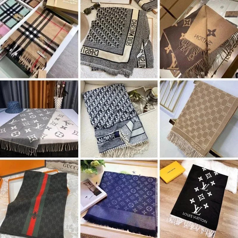 Burberry Check  Dior Oblique  Louis Vuitton Monogram  Gucci GG Supreme Scarves [37 styles]