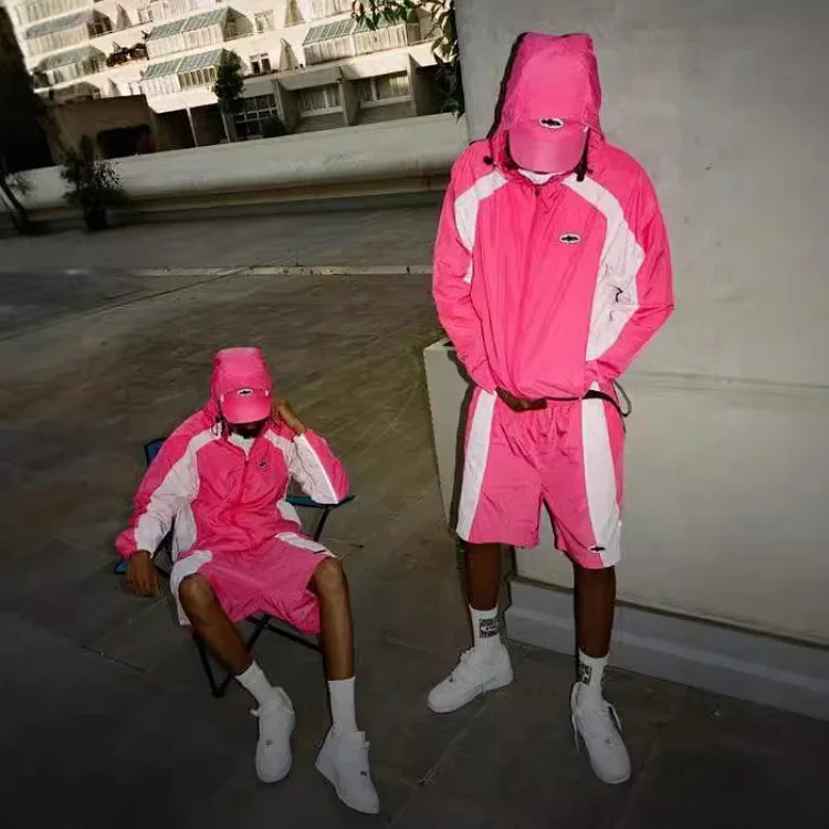 Pink Windbreaker Jacket with Matching Shorts [11 styles]