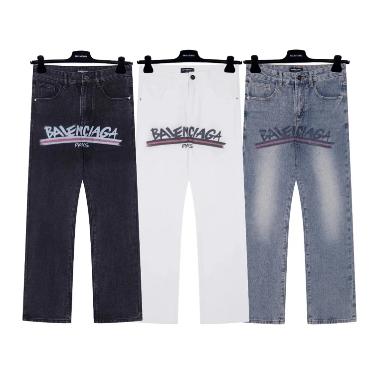  Balenciaga Logo Print Jeans [7 styles]