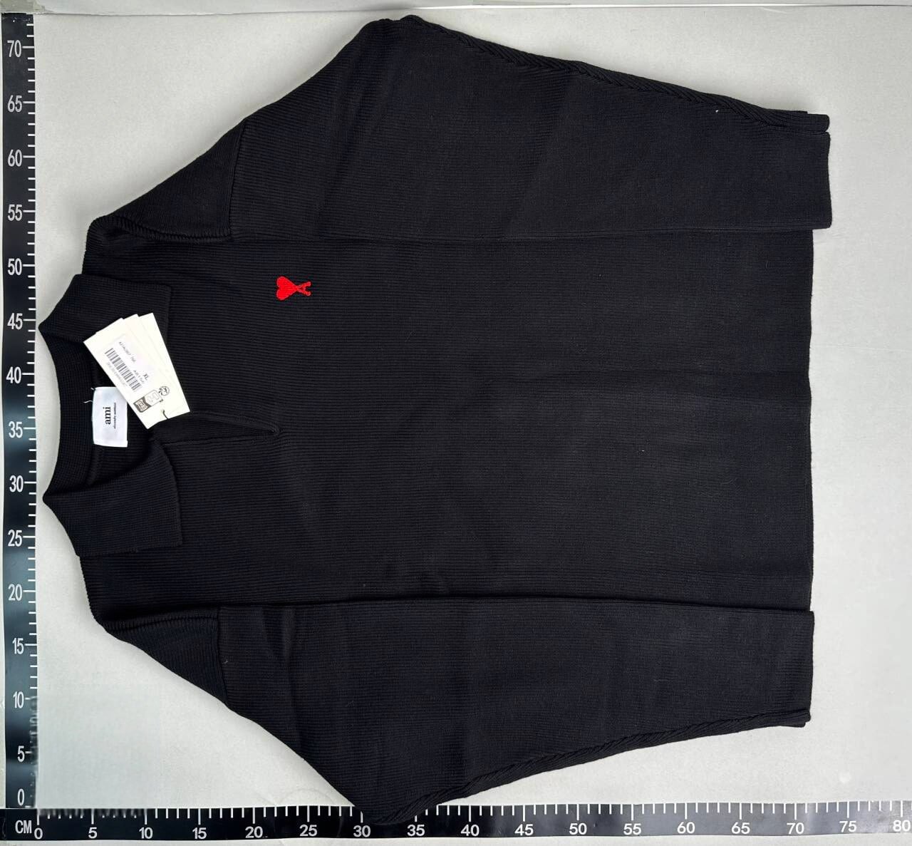 Ami Heart Logo Ribbed Polo Sweater [2 styles]