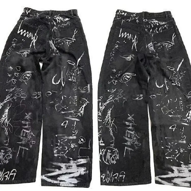 Balenciaga Graffiti Washed Denim Trousers [1 style]