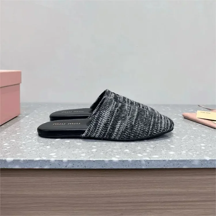 Miu Miu Knit Baotou Slippers [4 styles]