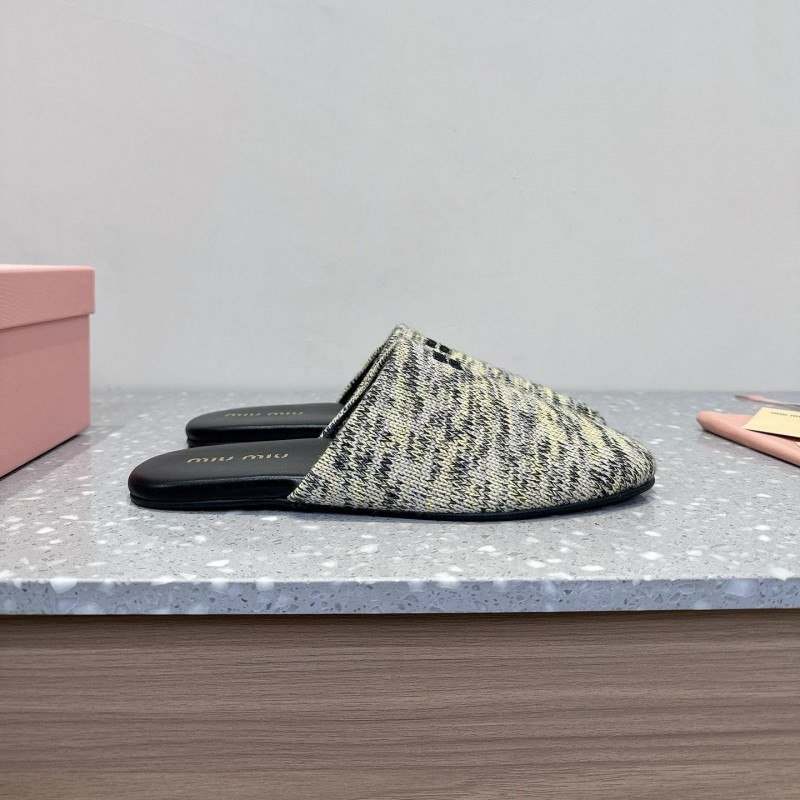 Miu Miu Knit Baotou Slippers [4 styles]