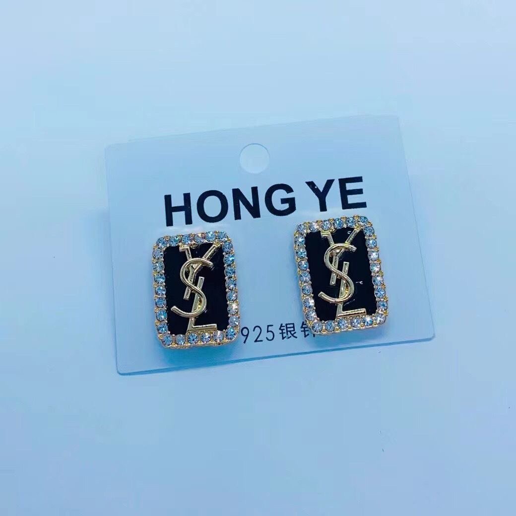 Saint Laurent Monogram Square Earrings