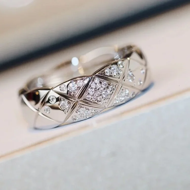 Chanel diamond pattern ring