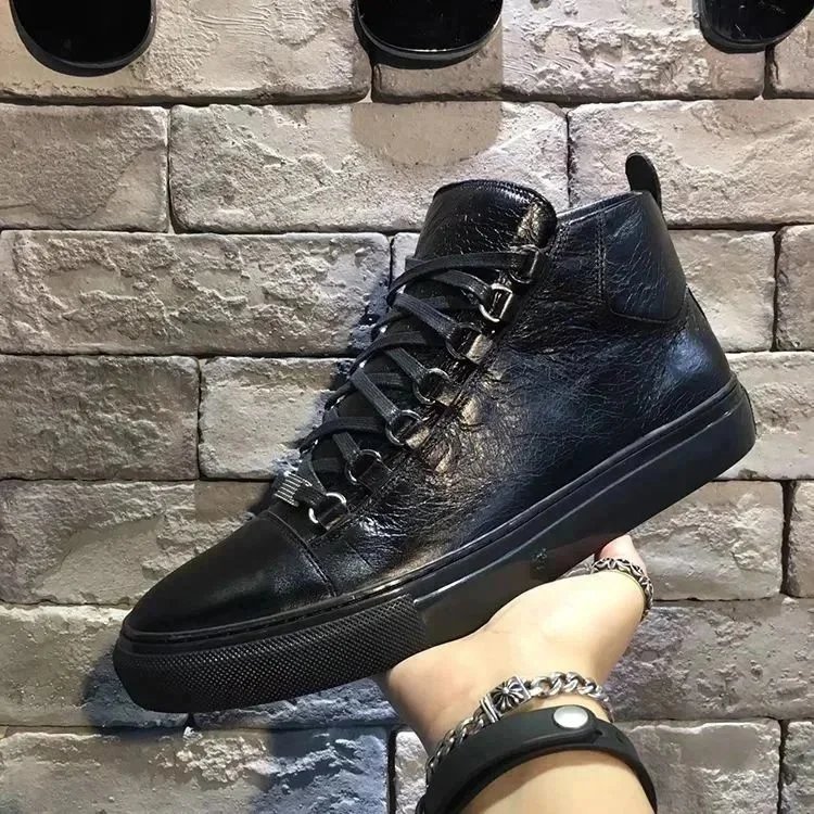balenciaga arena shoes leather black