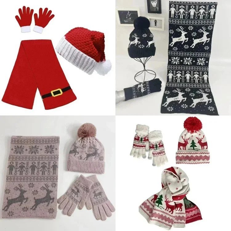 Fashionable Christmas scarf set