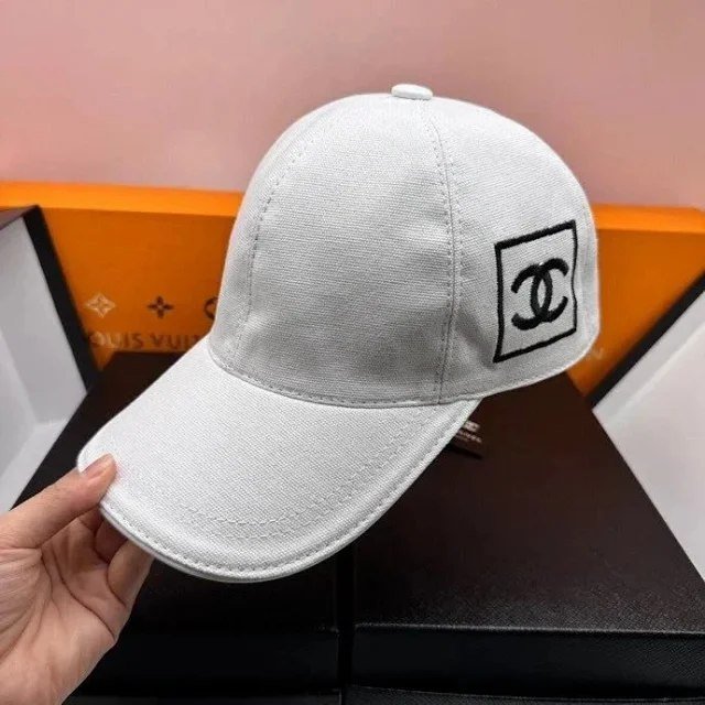 Chanel Summer double C embroidered letters Baita hard top face-showing small duckbill cap（40 styles