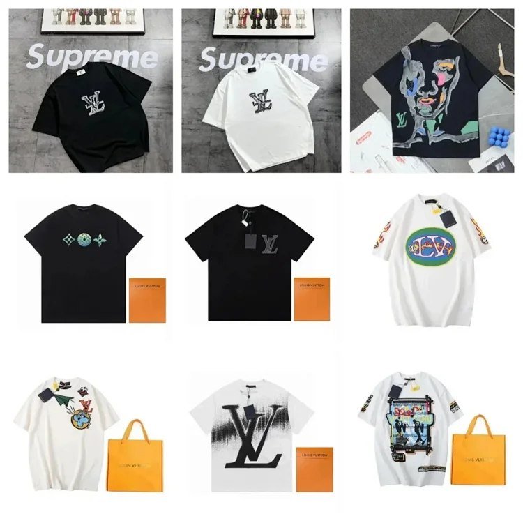 Louis Vuitton LV fashionable versatile printed casual men's T-shirt